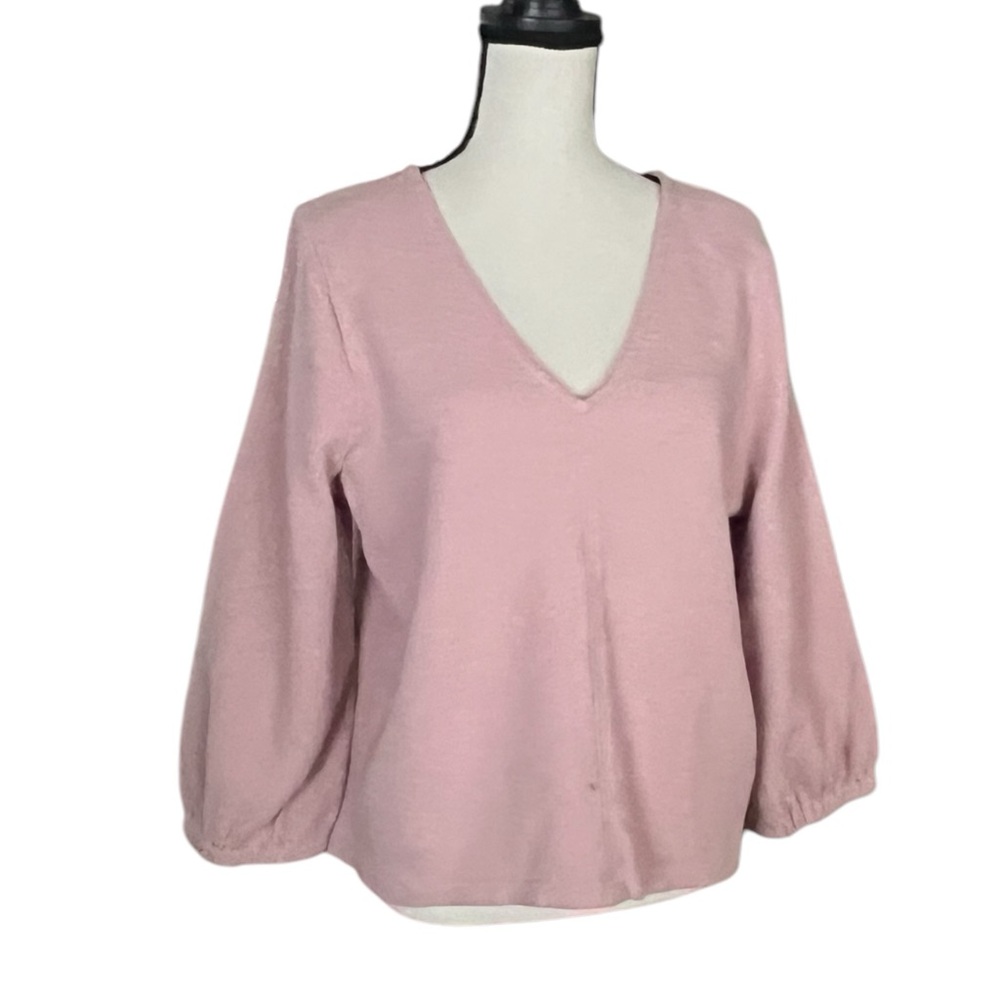 Madewell Full Sleeve textured V Neck top.#K4793. SZ. XL - Picture 3 of 8